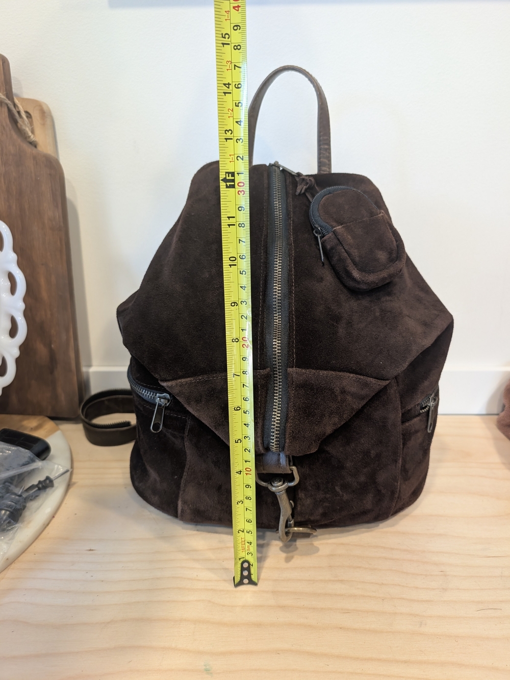 VTG Jeanne Lottie Canada Suede & Leather Convertible Backpack | Rare Slouchy Bag - Picture 14 of 16